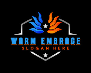 Heating Cooling HVAC logo design