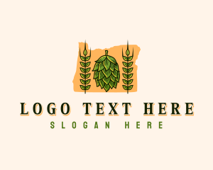 Bourbon - Oregon Beer Hop logo design