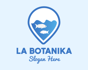 Fishing - Fishes Location Pin logo design