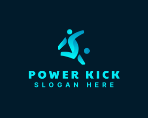 Kick - Athlete Soccer Football logo design