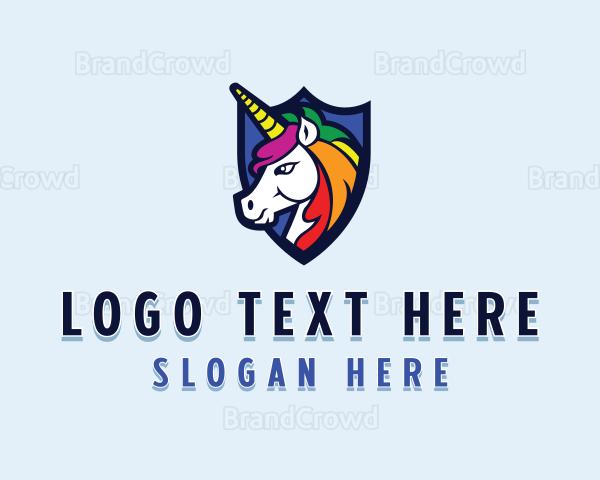 Mythical Unicorn Shield Logo