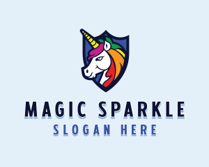 Mythical Unicorn Shield logo design