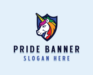 Mythical Unicorn Shield logo design