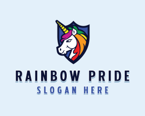 Gay - Mythical Unicorn Shield logo design