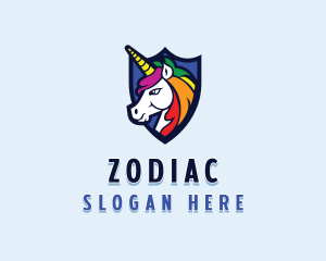 Unicorn - Mythical Unicorn Shield logo design