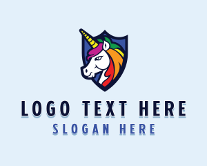 Creature - Mythical Unicorn Shield logo design