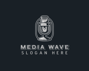 Broadcasting - Mic Podcast Audio logo design