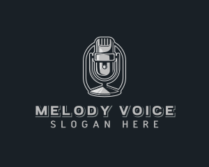 Singer - Mic Podcast Audio logo design