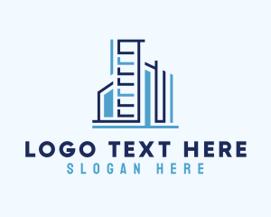Residential - Business Tower Construction logo design