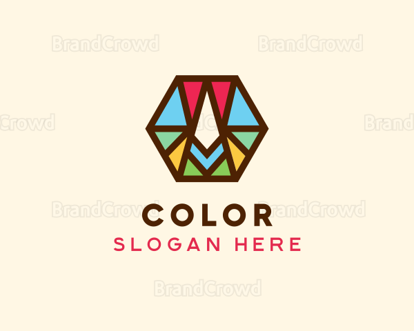 Colorful Hexagon Letter A Logo