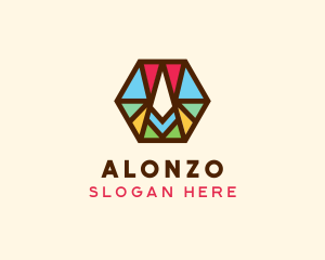 Colorful Hexagon Letter A  logo design