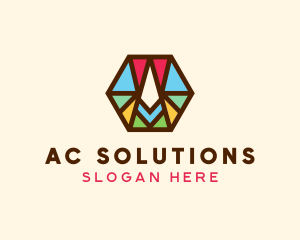 Colorful Hexagon Letter A  logo design