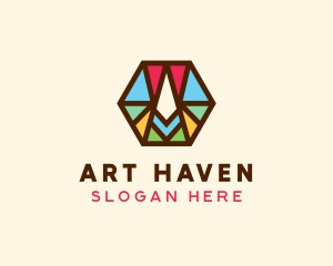 Colorful Hexagon Letter A  logo design