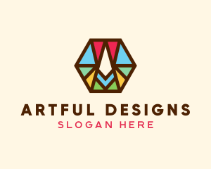 Colorful Hexagon Letter A  logo design