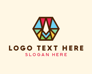 Colorful Hexagon Letter A  Logo