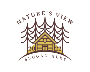 Scenic - Sunset Cottage Forest logo design