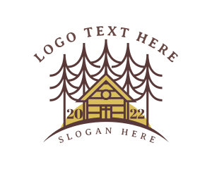 Scenic - Sunset Cottage Forest logo design