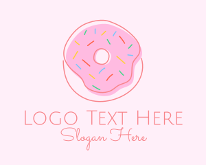 Minimalism - Sprinkled Donut Pastry logo design