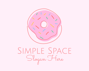 Minimalism - Sprinkled Donut Pastry logo design