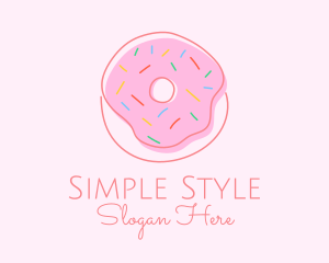 Minimal - Sprinkled Donut Pastry logo design