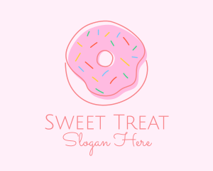 Donut - Sprinkled Donut Pastry logo design