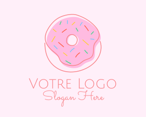 Cupcake - Sprinkled Donut Pastry logo design