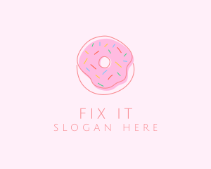 Sprinkled Donut Pastry  logo design