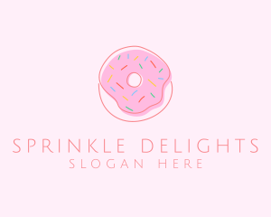 Sprinkled Donut Pastry  logo design