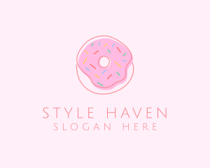 Sprinkled Donut Pastry  logo design