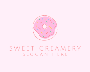 Sprinkled Donut Pastry  logo design