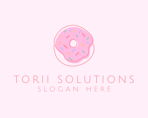 Sprinkled Donut Pastry  logo design