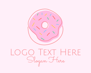 Simplistic - Sprinkled Donut Pastry logo design
