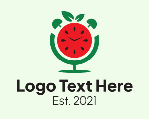 Stopwatch - Watermelon Alarm Clock logo design