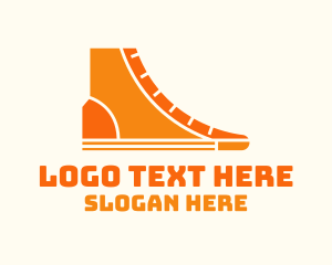 Foot Print - Orange Sneaker Boots logo design