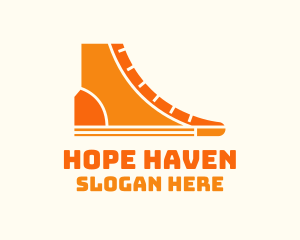 Orange Sneaker Boots Logo