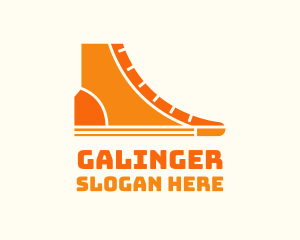 Foot Print - Orange Sneaker Boots logo design