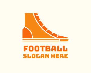 Canvas Shoe - Orange Sneaker Boots logo design