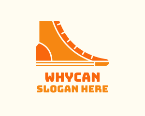 Rubber Shoes - Orange Sneaker Boots logo design