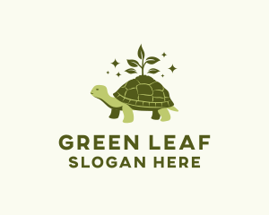 Leaf Sprout Plant Turtle logo design