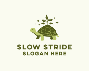 Tortoise - Leaf Sprout Plant Turtle logo design