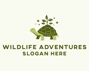 Leaf Sprout Plant Turtle logo design