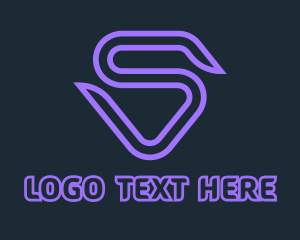Gaming Cafe - Violet Gaming Letter S logo design