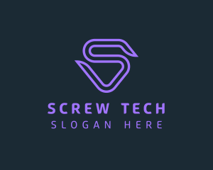 Technology Digital Letter S logo design