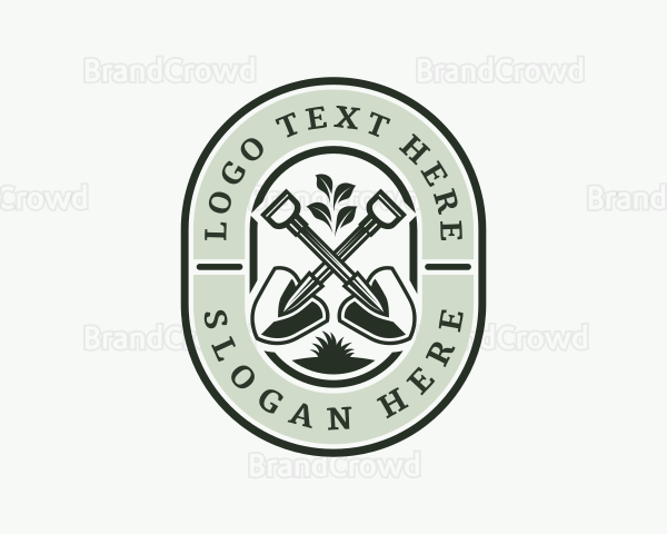 Gardening Shovel Landscaping Logo