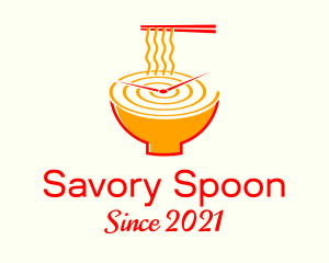 Soup - Noodle Soup Clock logo design