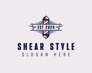 Shears Barber Haircut logo design