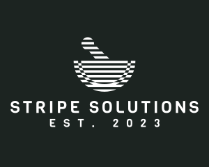 Stripe Mortar Pestle logo design