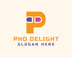 Pill Letter P logo design