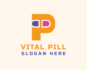 Pill - Pill Letter P logo design