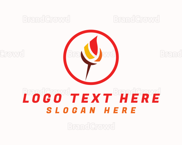 Flame Torch Pin Logo